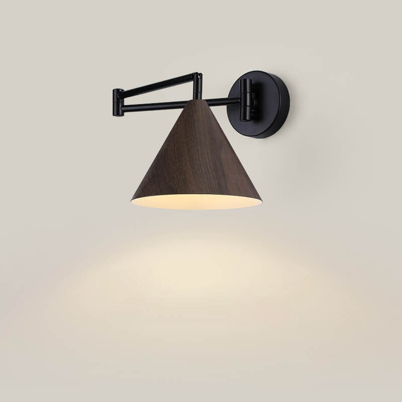 Arlo Swing Arm Wood Grain Wall Sconce