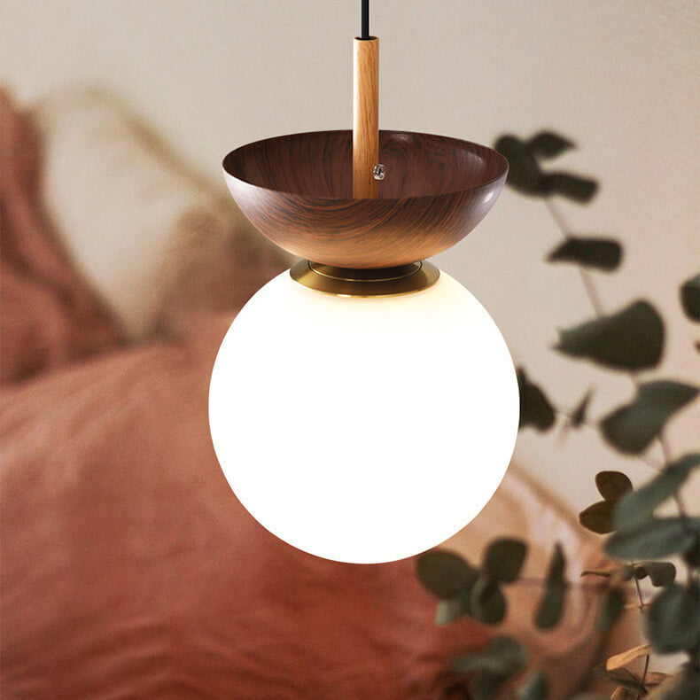 Glass Orb Semi-Flush Pendant Light