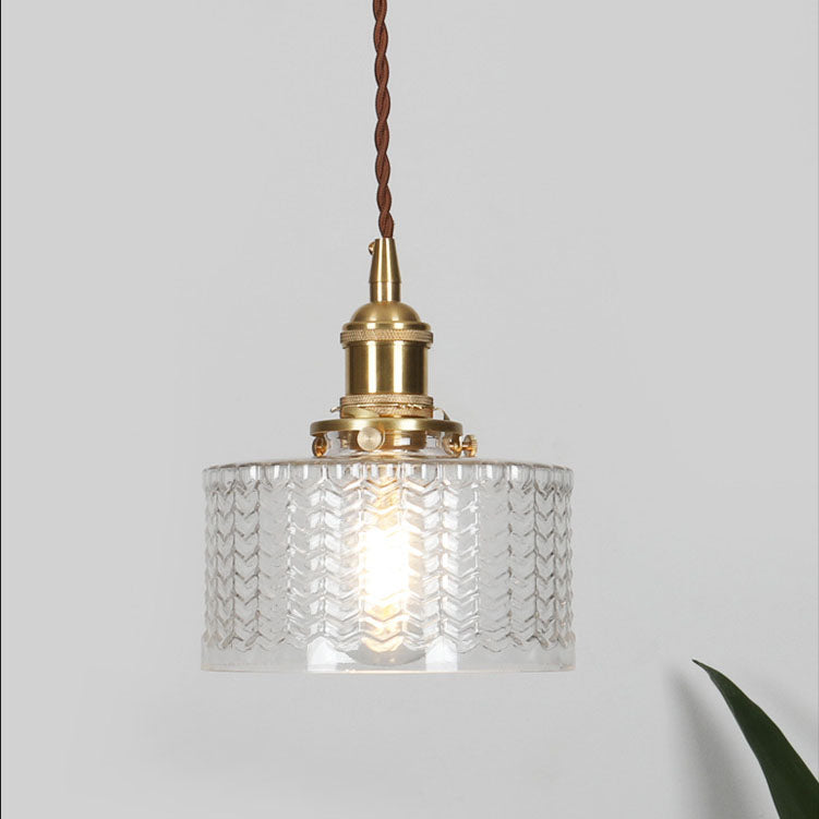 Brass and Glass Jar Pendant