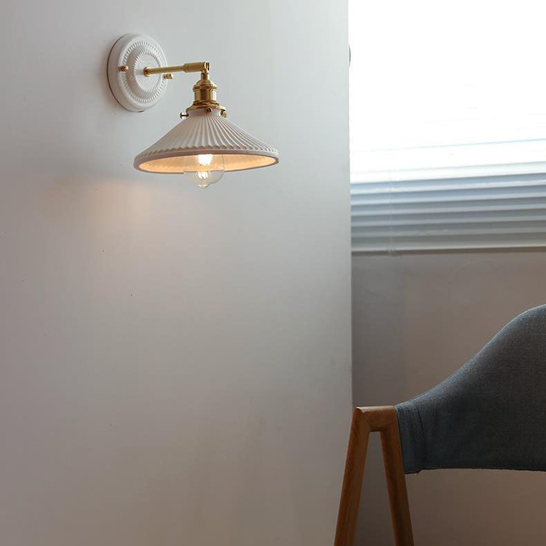 Ceramic and Brass Wall Sconce