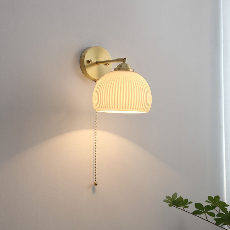 Striped Glass Pull Cord Sconce