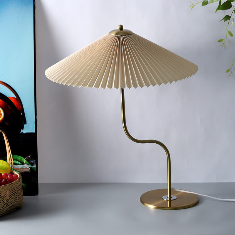 Pleated Umbrella Table Lamp