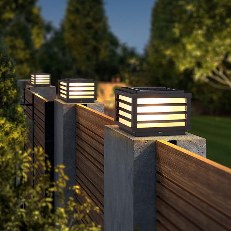 Square Solar Post Light