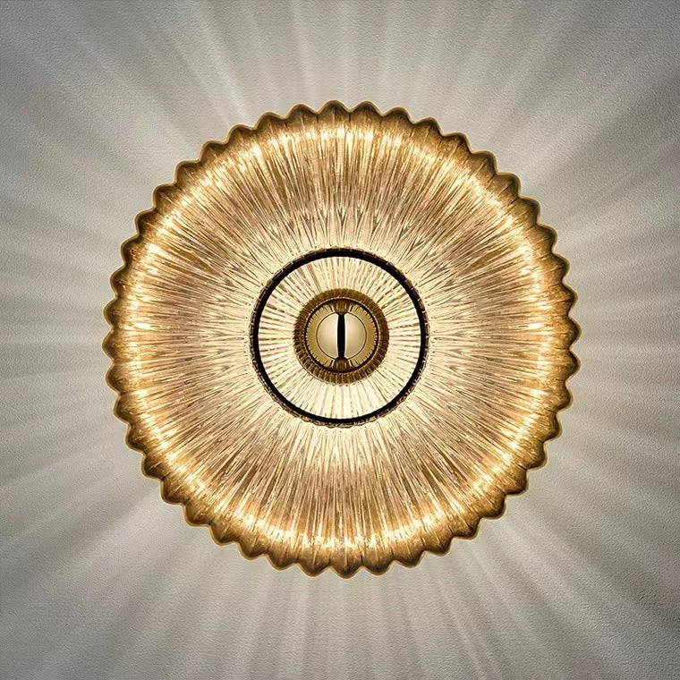 Striped Glass Disc Wall Sconce