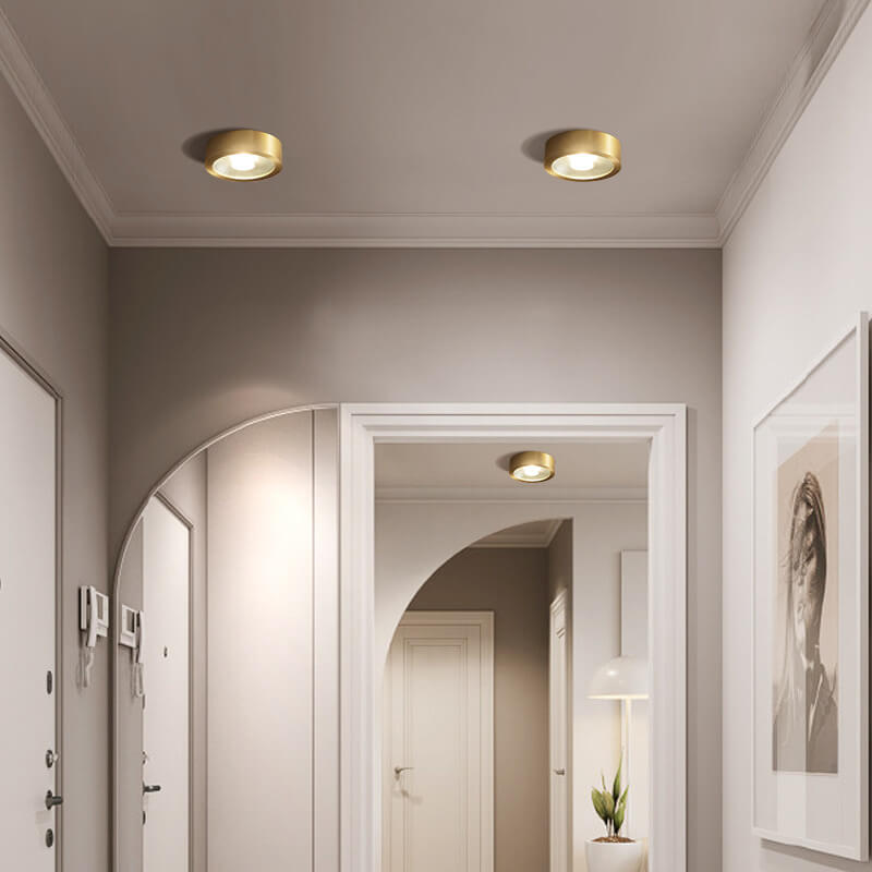 Ultra Thin Copper Flush Mount Light