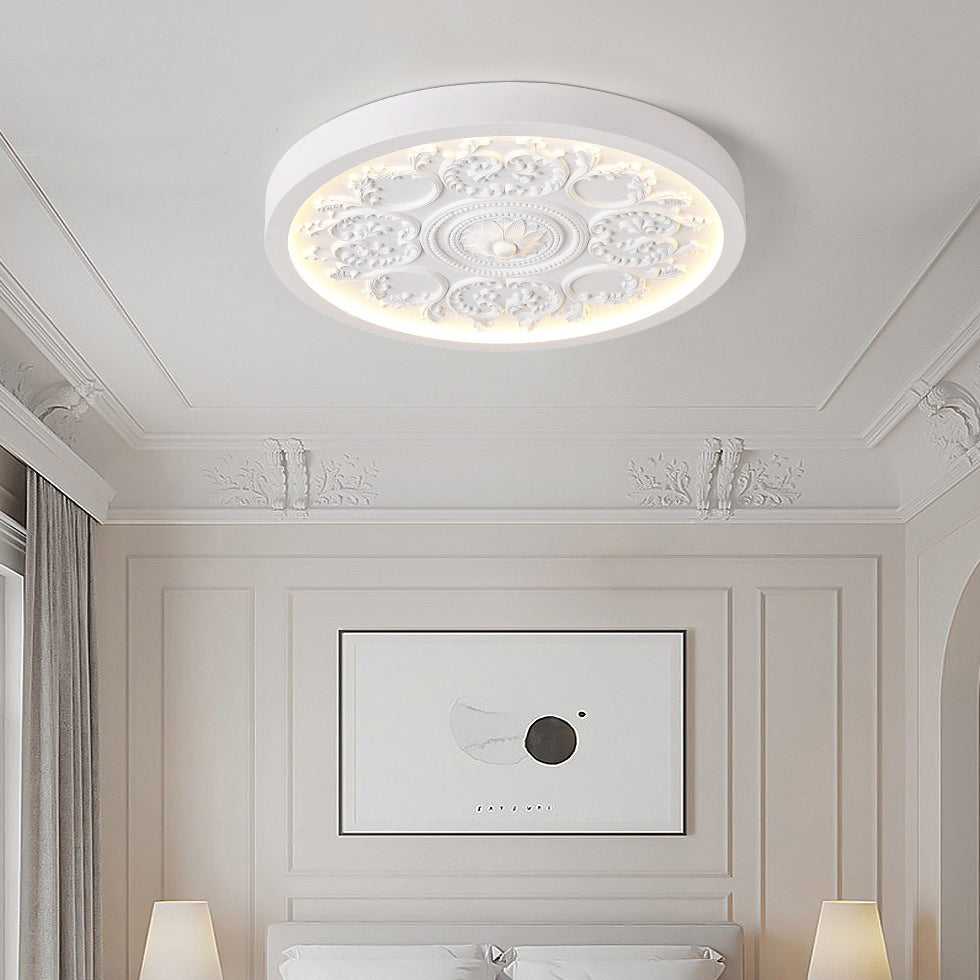 Carved Flush Mount Ceiling Light