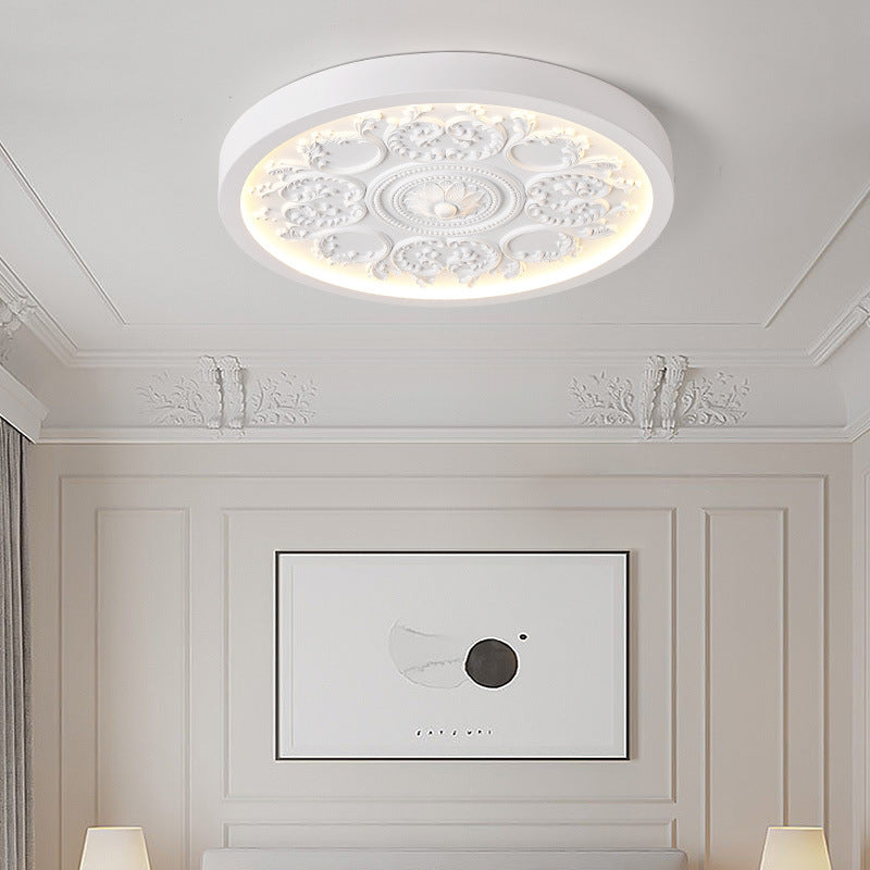 Carved Flush Mount Ceiling Light