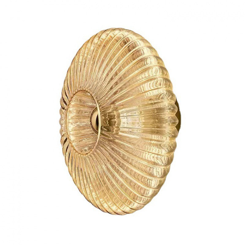 Striped Glass Disc Wall Sconce