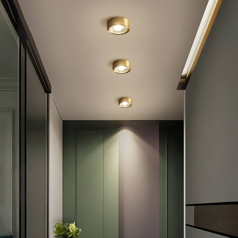 Ultra Thin Copper Flush Mount Light