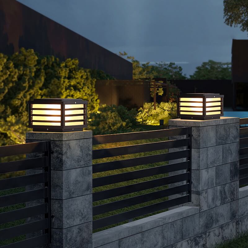 Square Solar Post Light