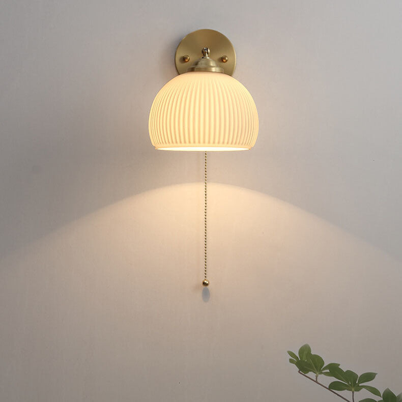 Striped Glass Pull Cord Sconce