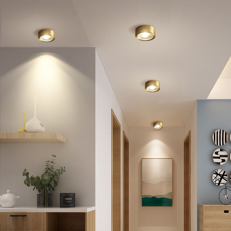 Ultra Thin Copper Flush Mount Light