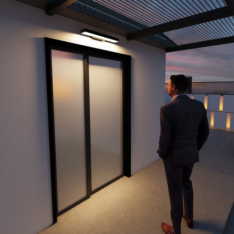 Rectangular Outdoor Sensor Wall Light