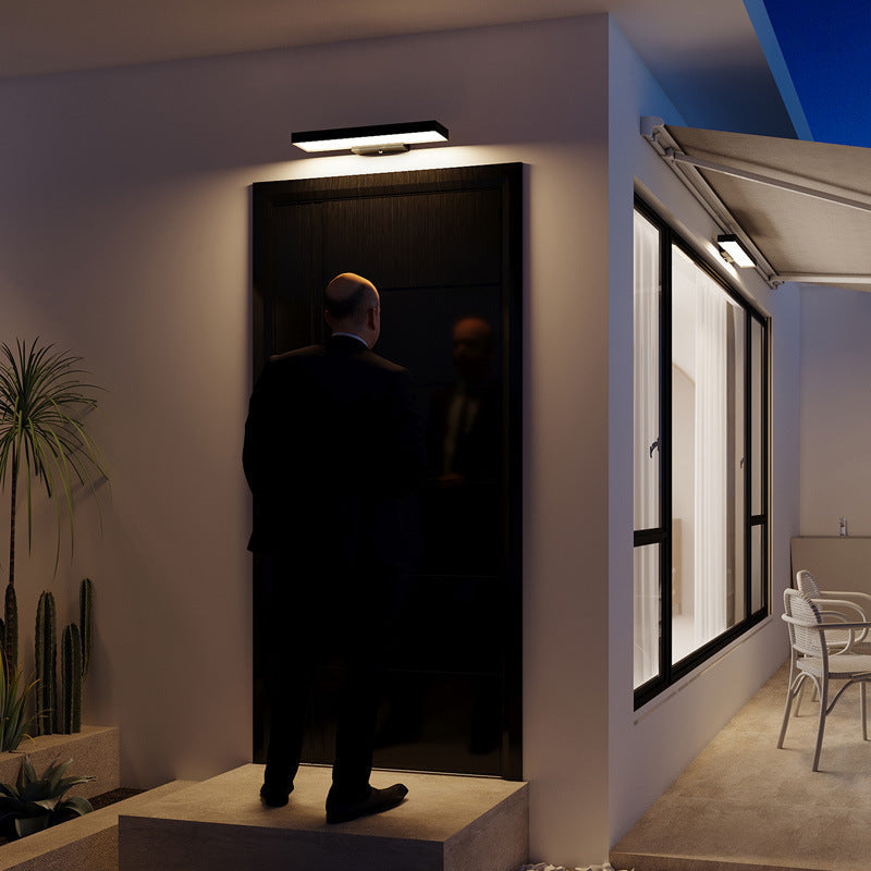 Rectangular Outdoor Sensor Wall Light