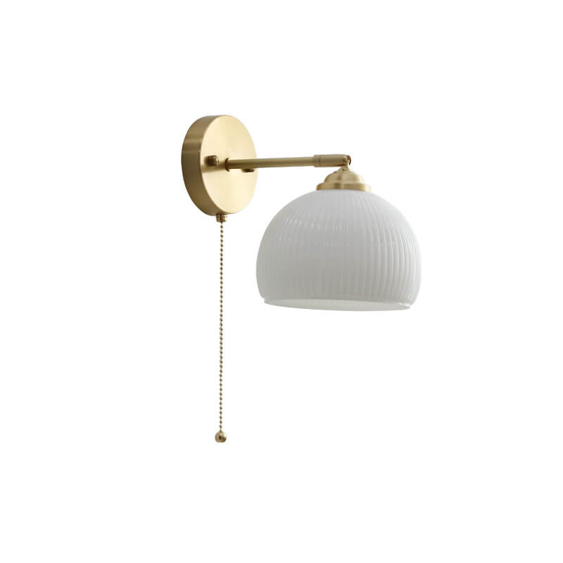 Striped Glass Pull Cord Sconce