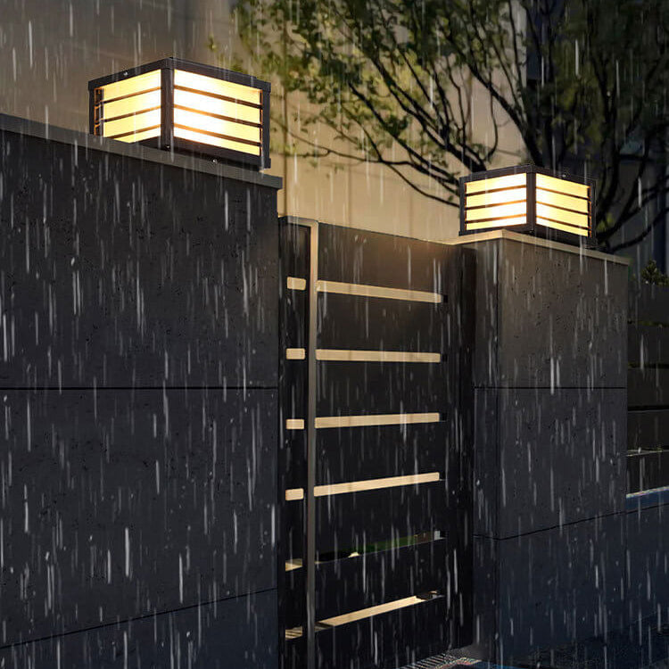Square Solar Post Light