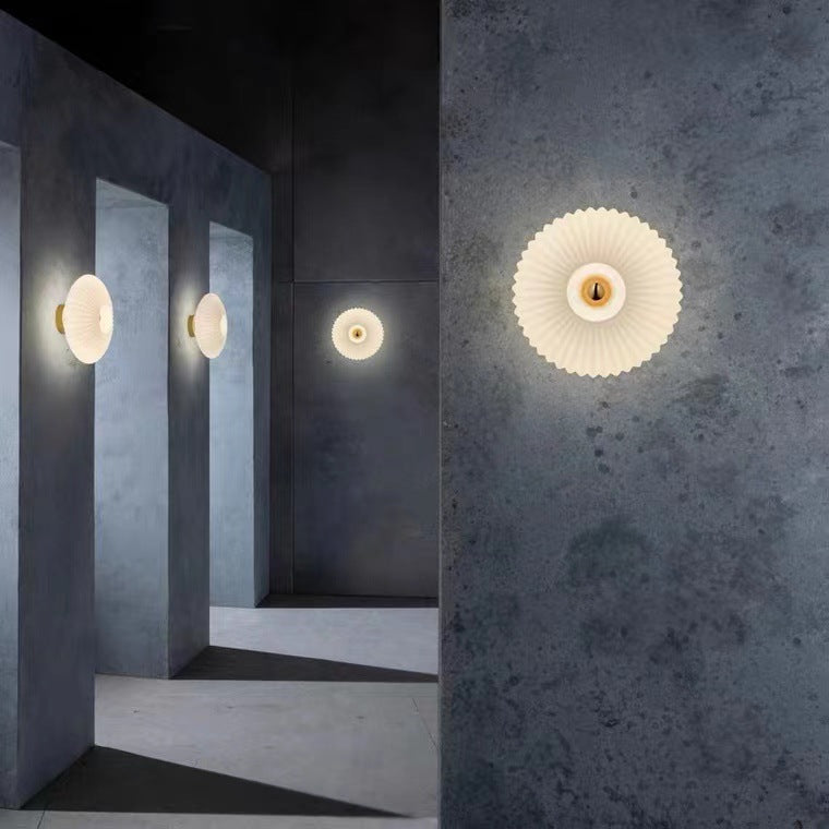 Striped Glass Disc Wall Sconce