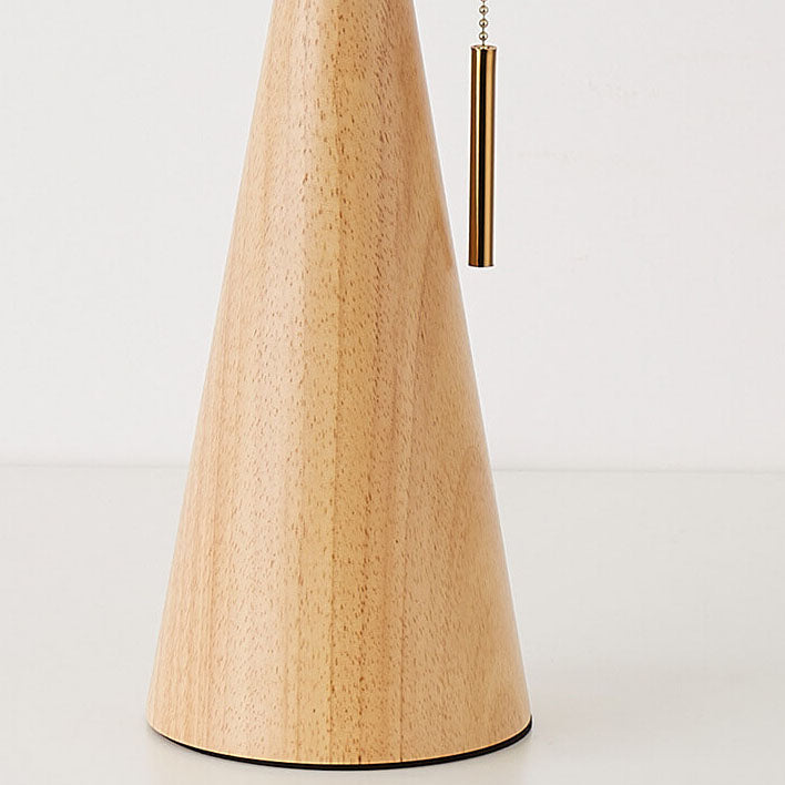 Pleated Shade Wood Table Lamp