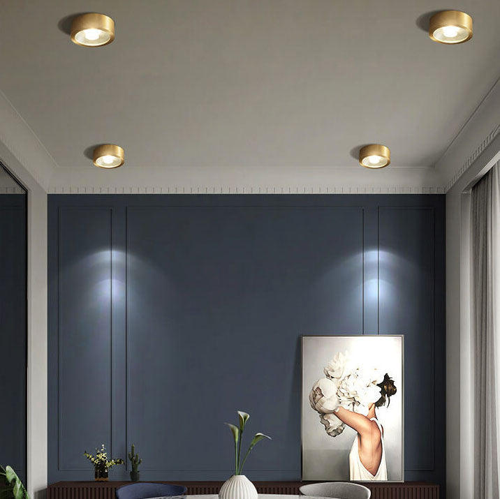 Ultra Thin Copper Flush Mount Light