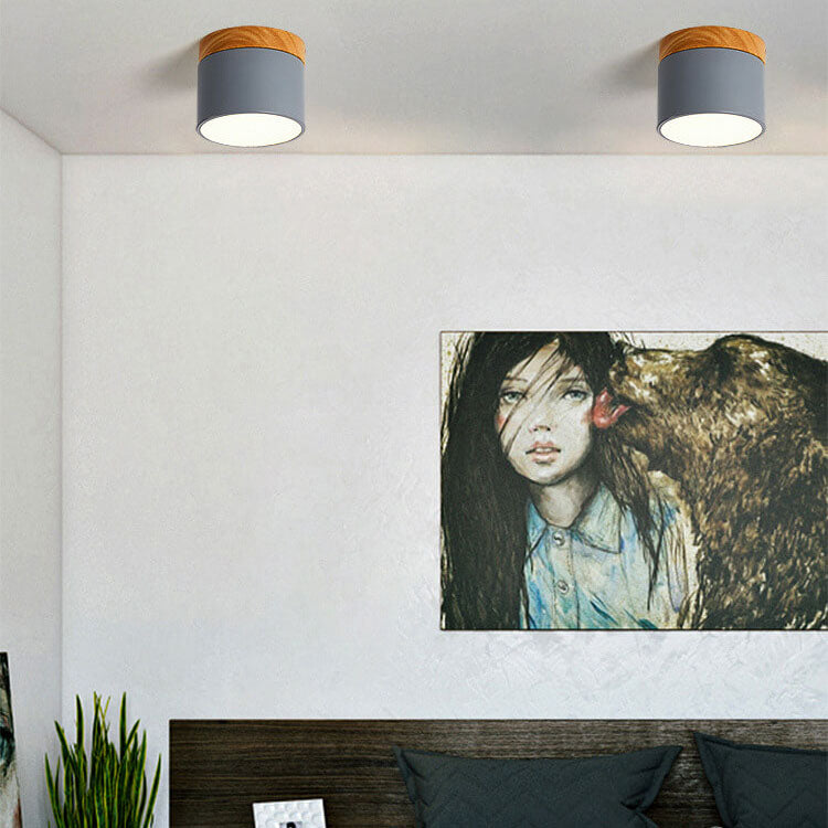 Tove Mini Wood Ring Flush Mount Light