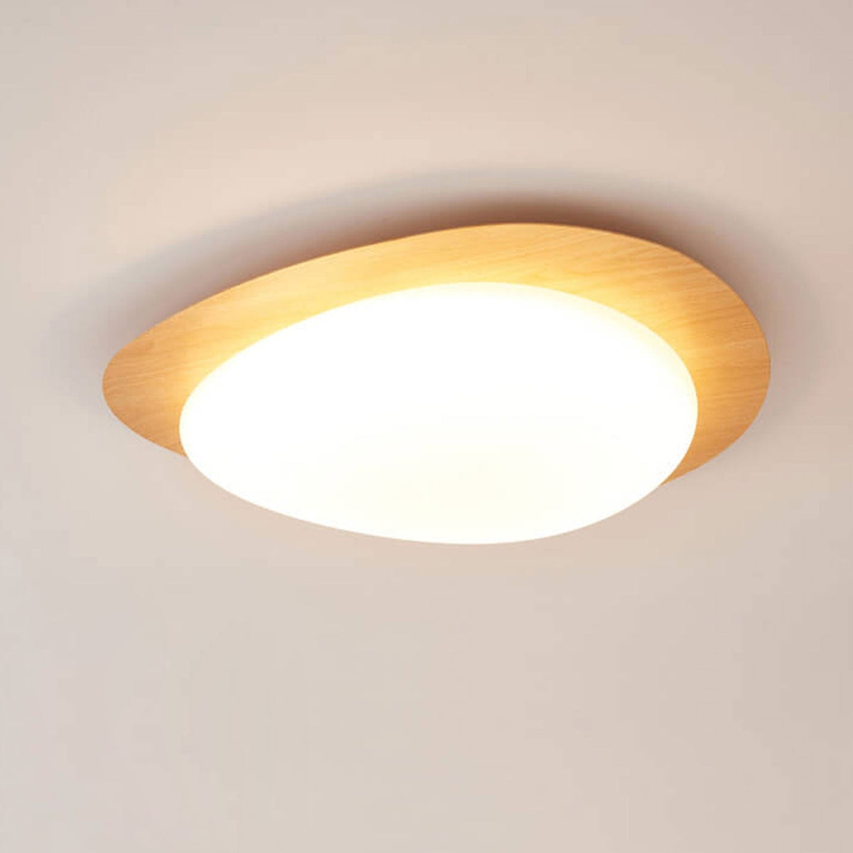Pebble Wood Grain Flush Mount Light