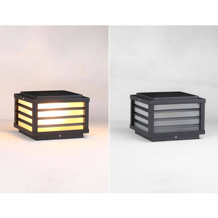 Square Solar Post Light