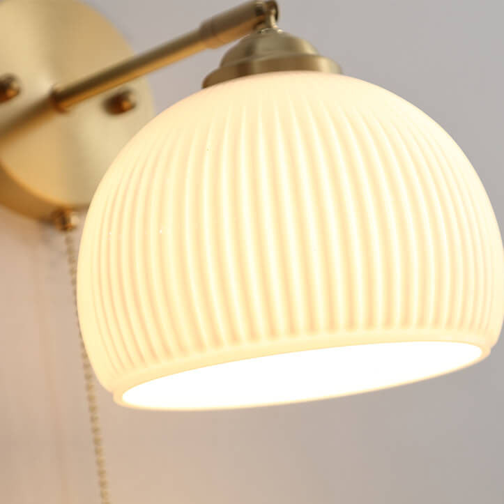 Striped Glass Pull Cord Sconce