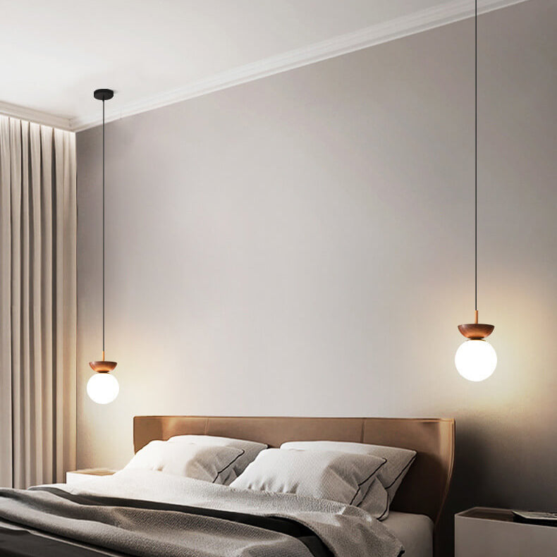 Glass Orb Semi-Flush Pendant Light