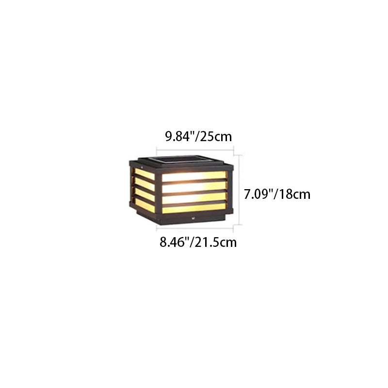 Square Solar Post Light