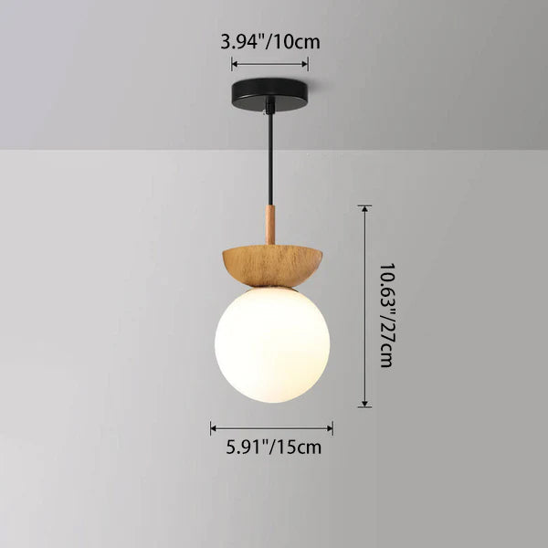 Glass Orb Semi-Flush Pendant Light