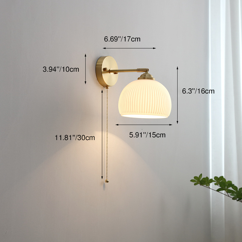 Striped Glass Pull Cord Sconce