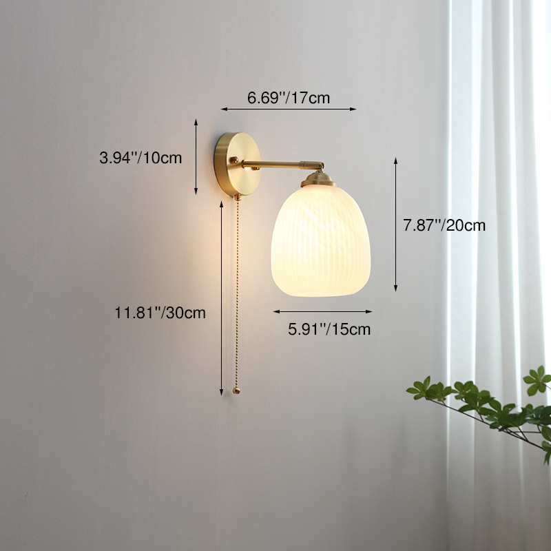 Striped Glass Pull Cord Sconce