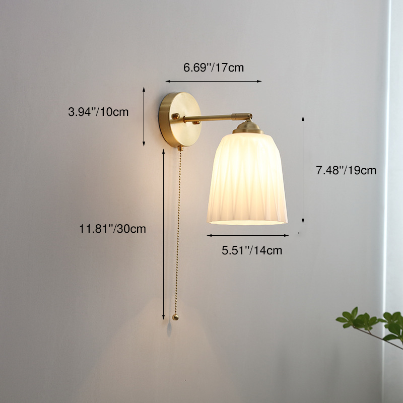 Striped Glass Pull Cord Sconce