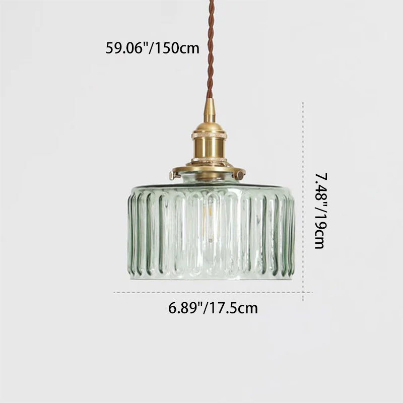 Brass and Glass Jar Pendant