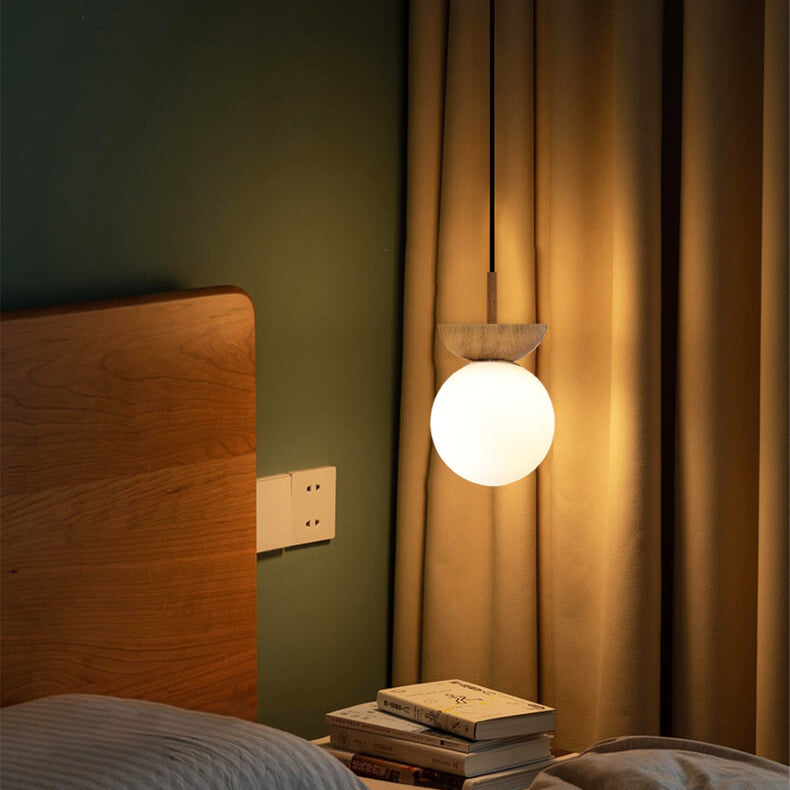 Glass Orb Semi-Flush Pendant Light
