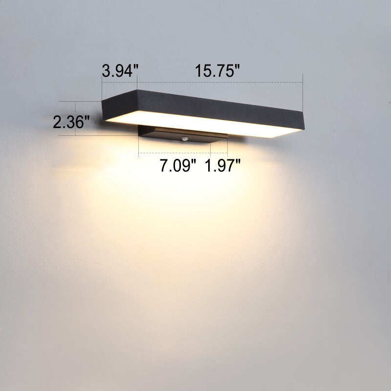 Rectangular Outdoor Sensor Wall Light