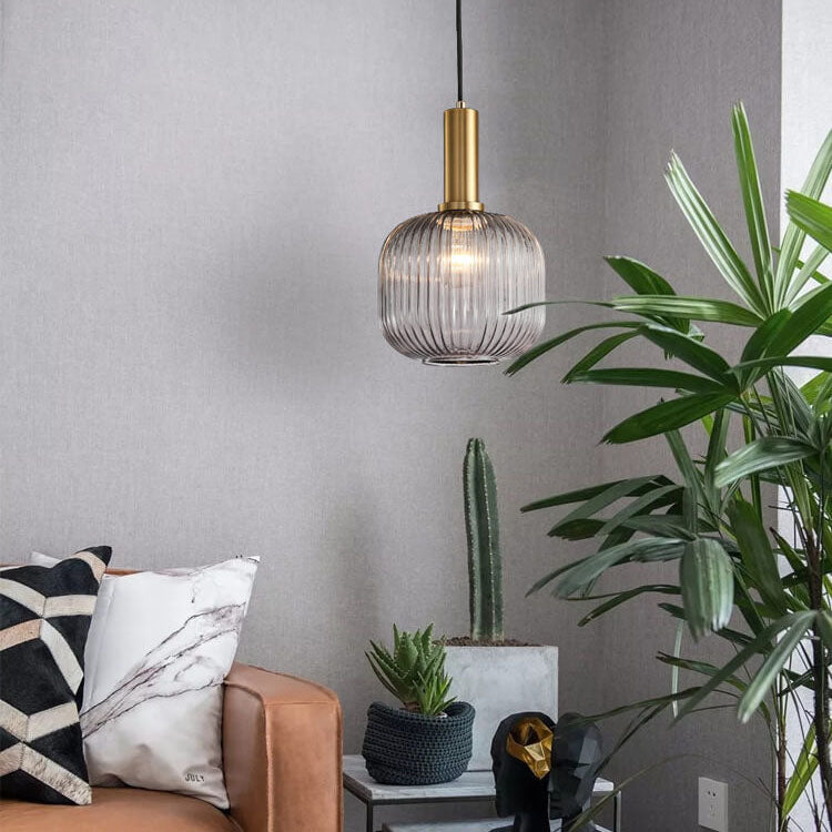 Striped Glass Lantern Pendant