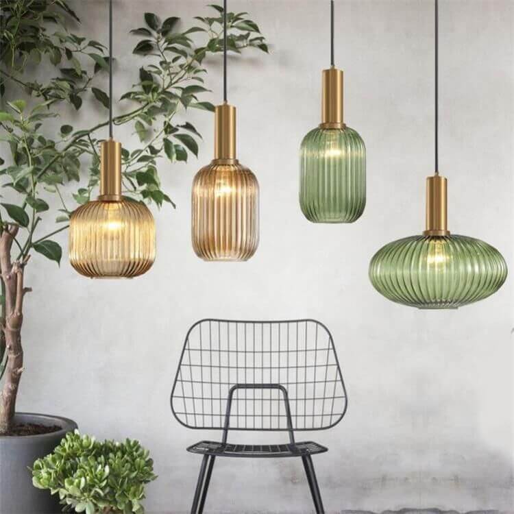 Striped Glass Lantern Pendant