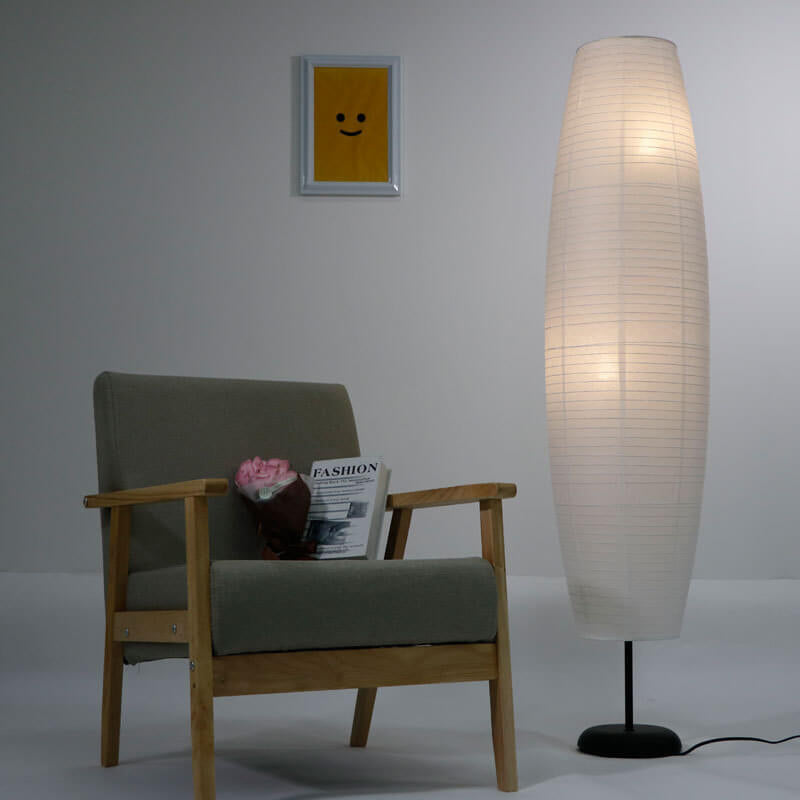 Japanese Rice Paper Floor Lamp 54 in | Nordic Column Standing Lantern Light