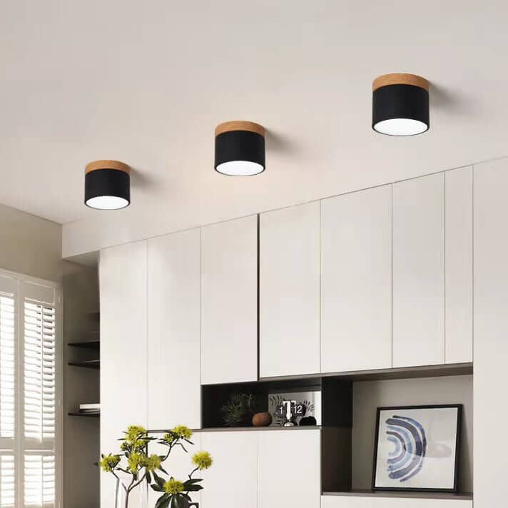 Tove Mini Wood Ring Flush Mount Light