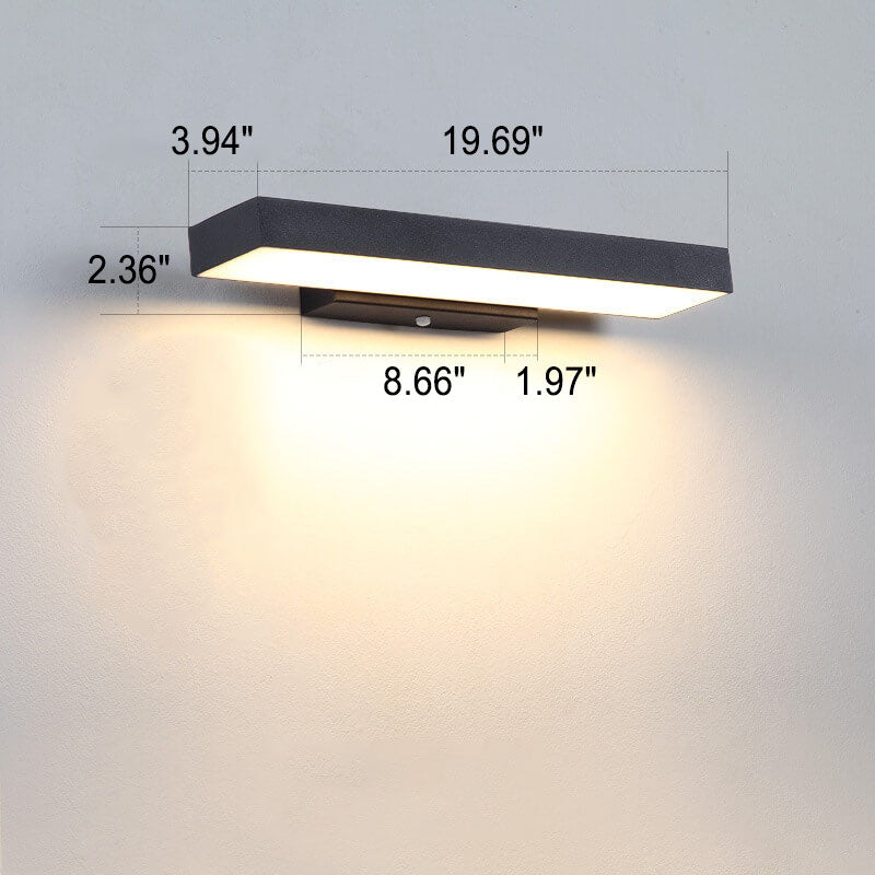 Rectangular Outdoor Sensor Wall Light