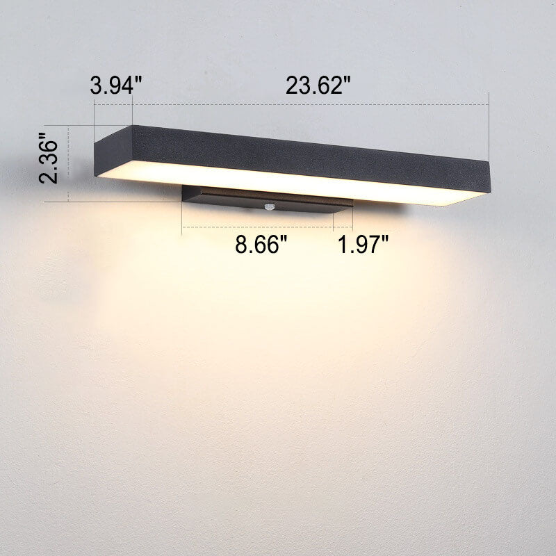 Rectangular Outdoor Sensor Wall Light