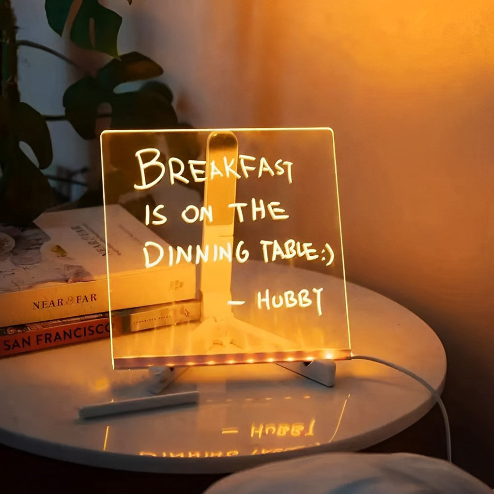 LED Acrylic Message Board Table Lamp