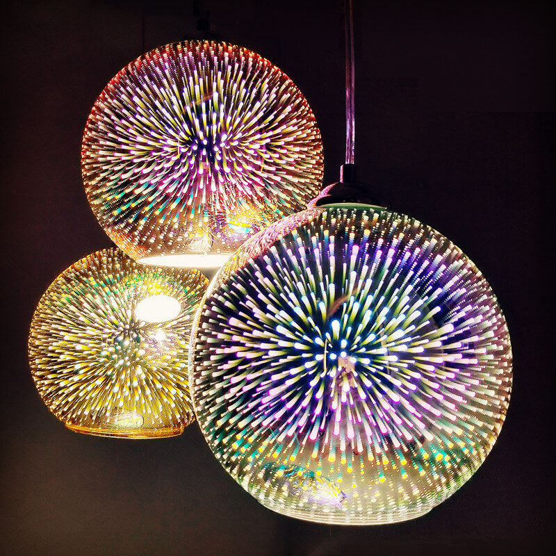 Firework Glass Dome Pendant Light