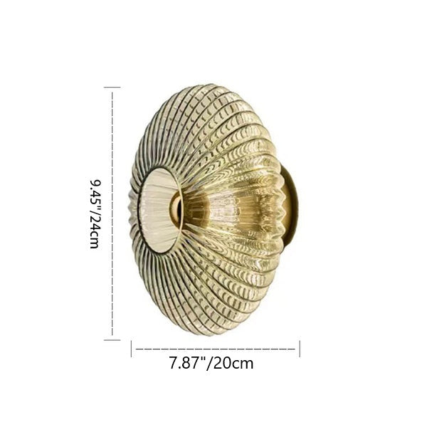 Striped Glass Disc Wall Sconce