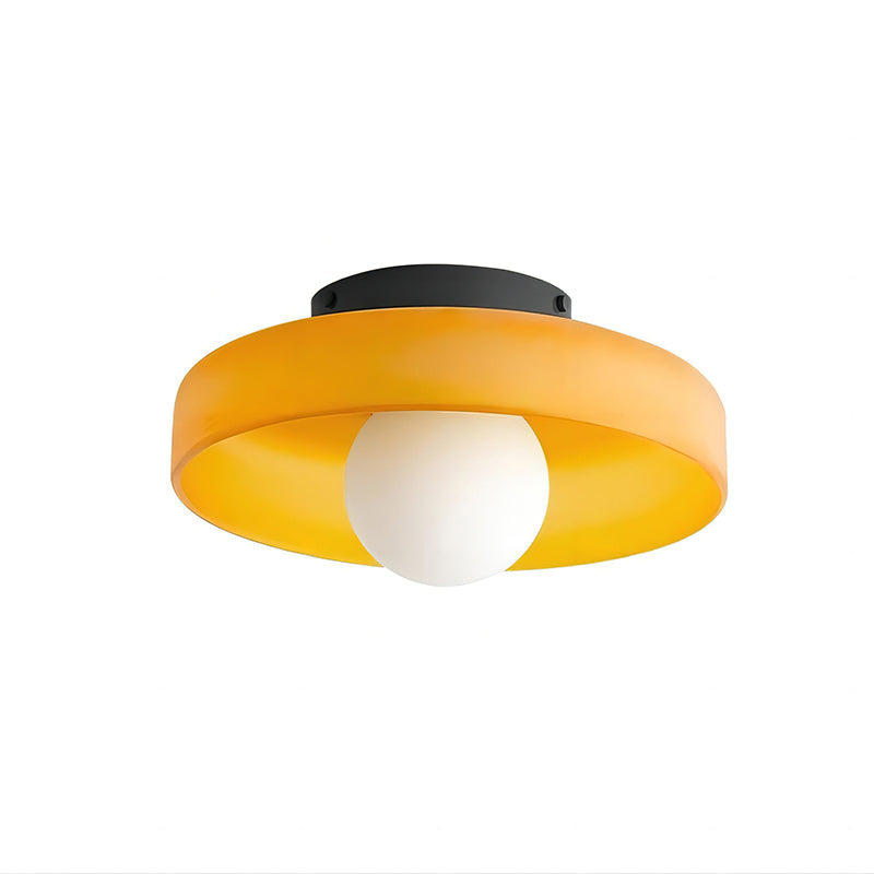 Disc Orb Glass Flush Mount Light