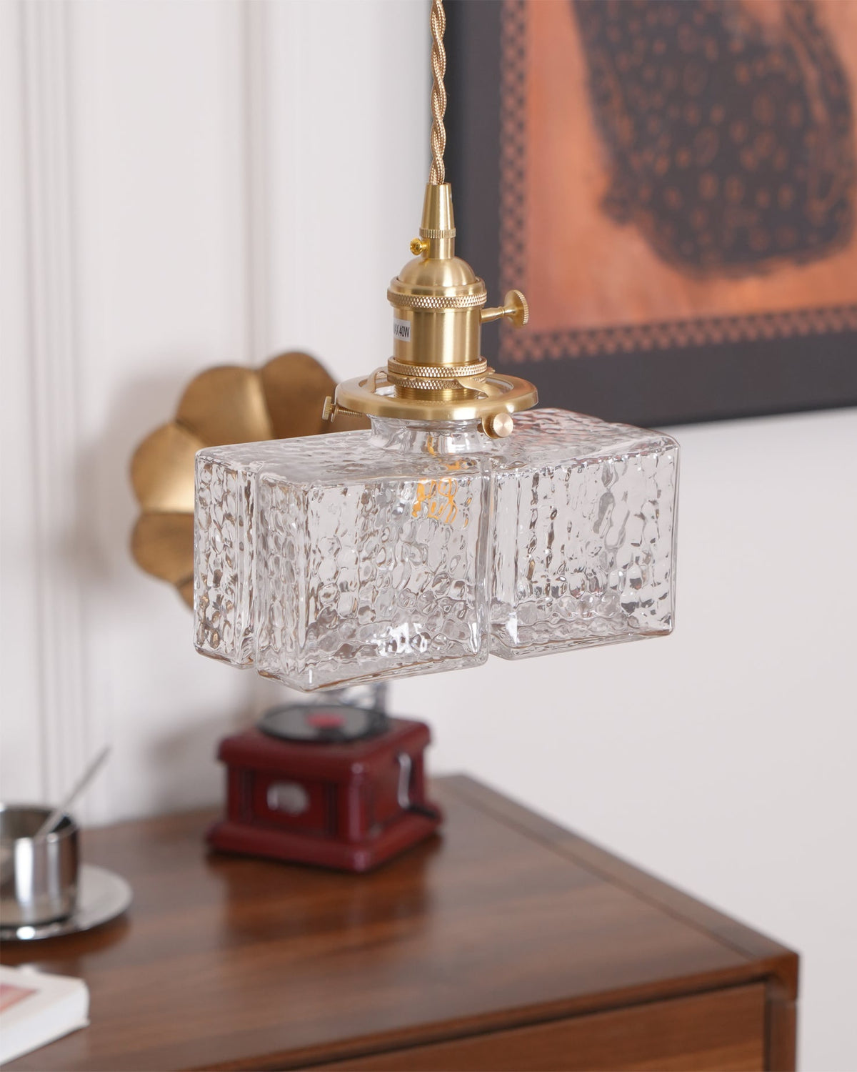 Jewel Hammered Glass Pendant Light