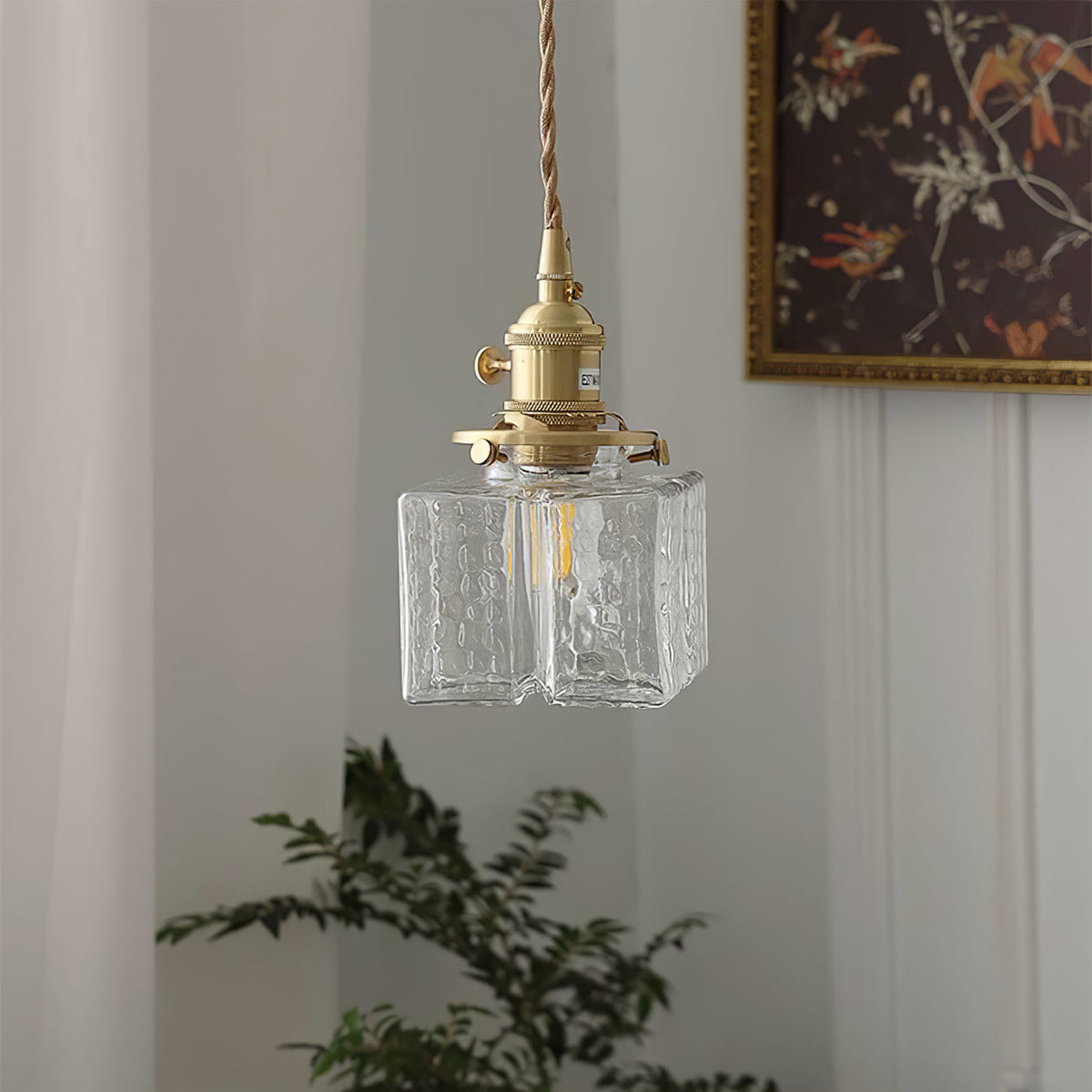 Jewel Hammered Glass Pendant Light