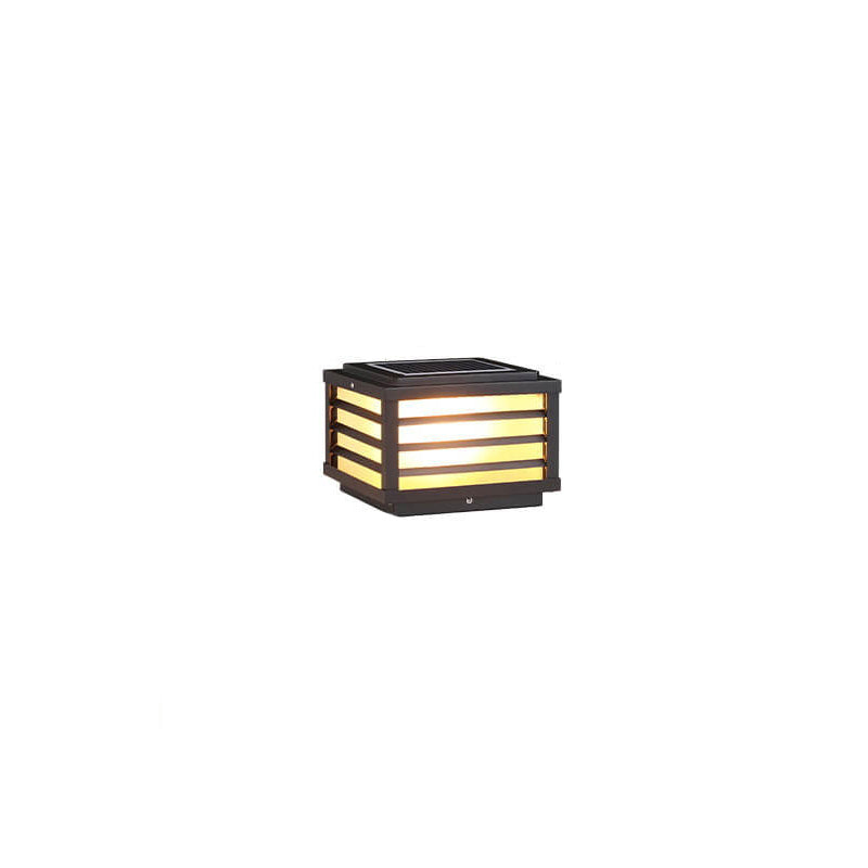 Square Solar Post Light