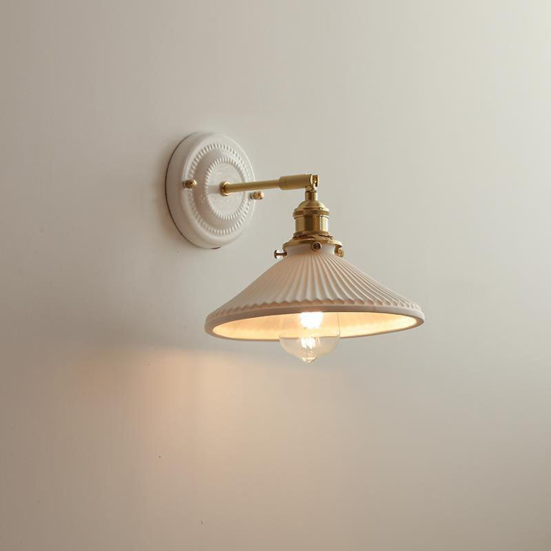Ceramic and Brass Wall Sconce